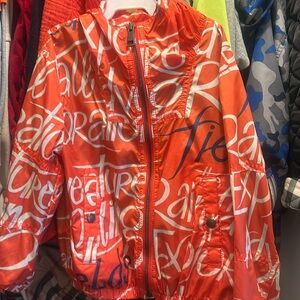 Burberry Fierce Orange Graphic Rain Jacket 4Y